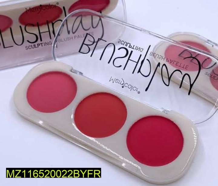 3 Color Blush Kit Matte Berry Pink Red Pakistan