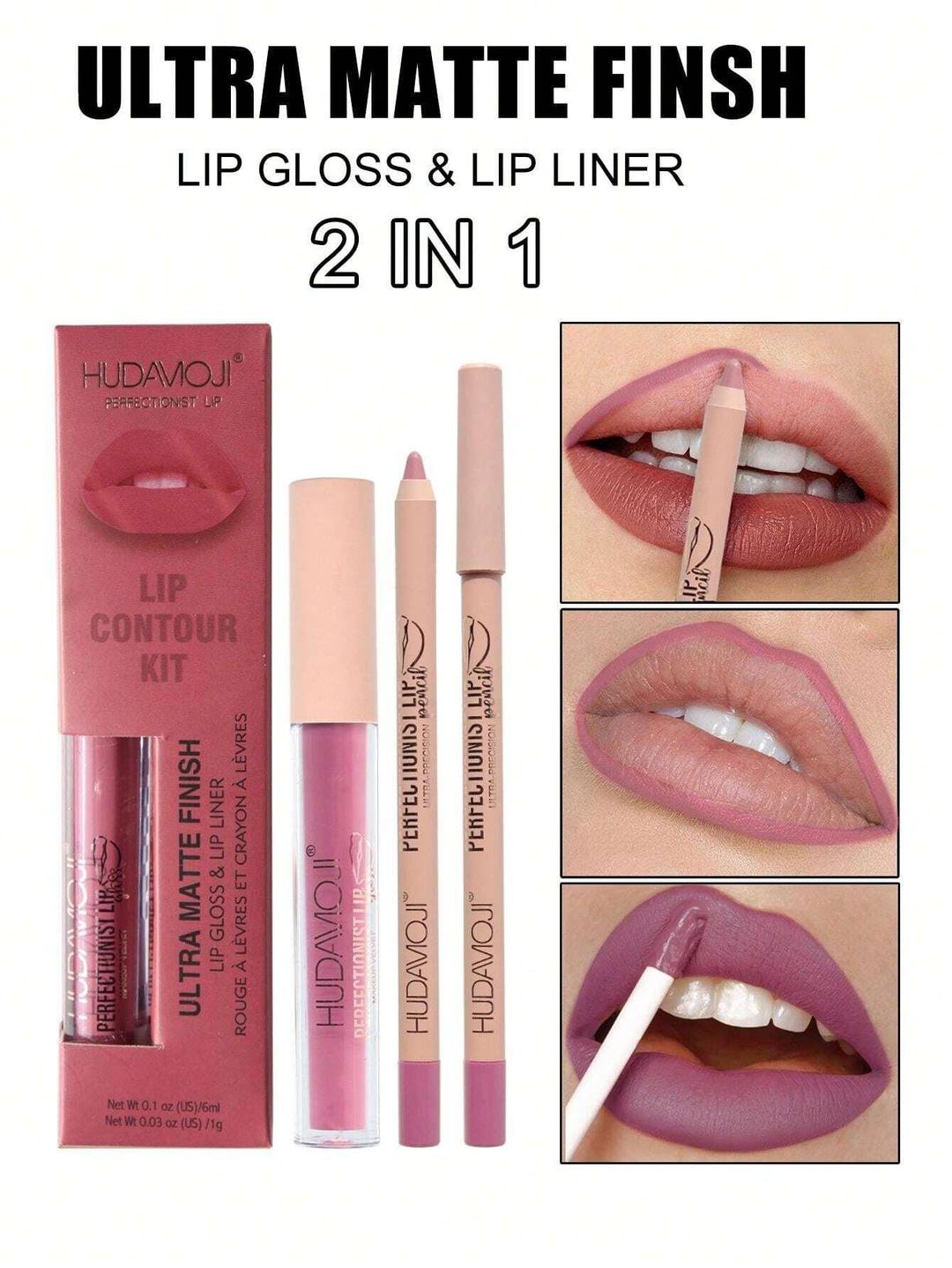 Ultra Matte Lip Gloss & Pencil Set for Pakistani Lips