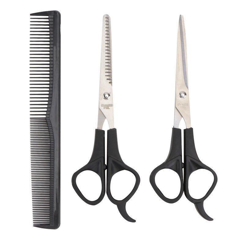 Stainless Steel Hair Cutting Set Black Ergonomic