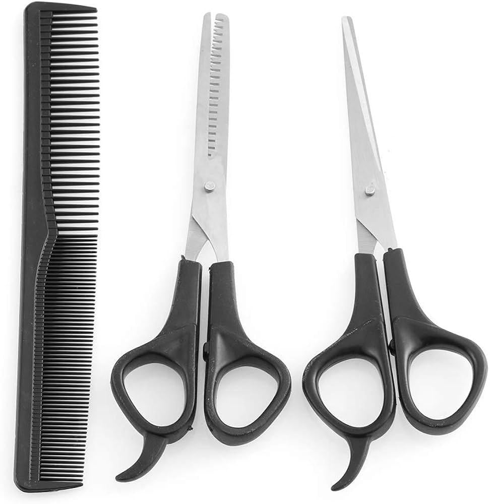 Stainless Steel Hair Cutting Set Black Ergonomic