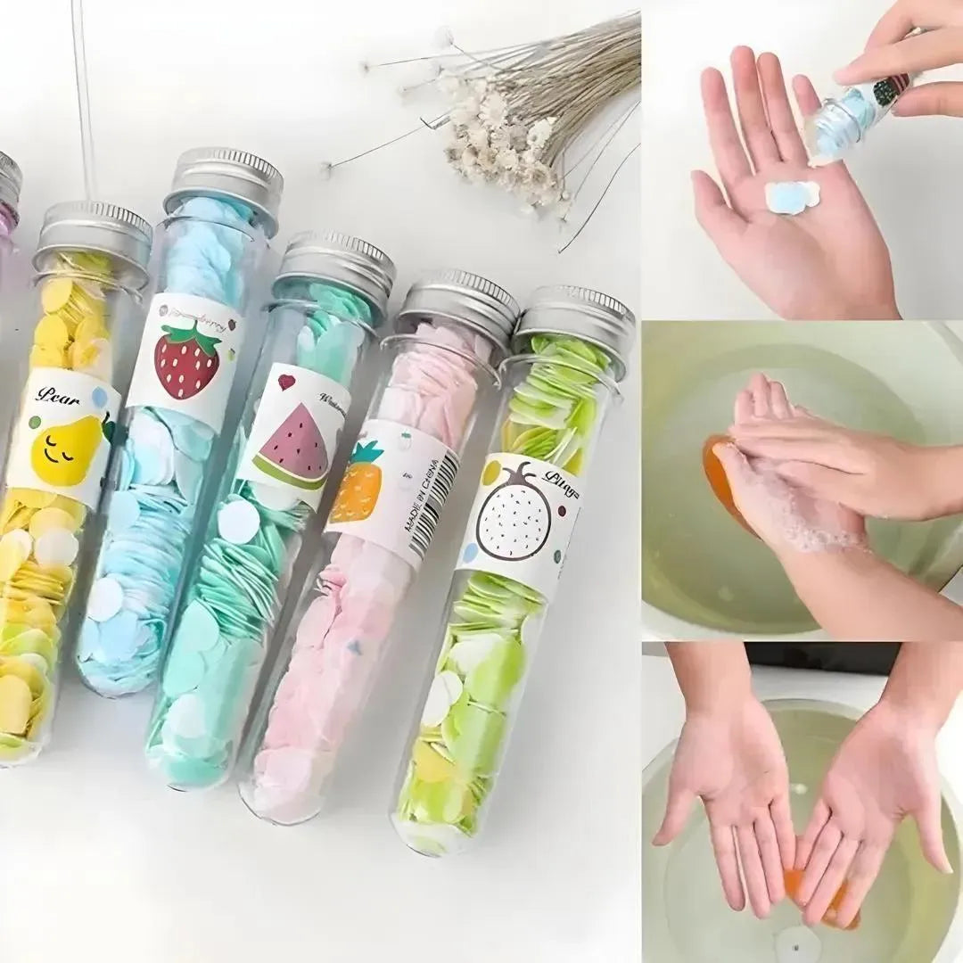 Multicolor Scented Paper Soaps ABS Plastic Travel Kit