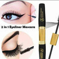 Premium Waterproof Eyeliner Mascara Dual End Brush Black Gold