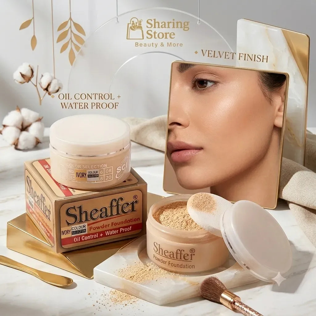 Sheaffer Powder Foundation – Waterproof & Oil Control Long-Lasting Face Makeup