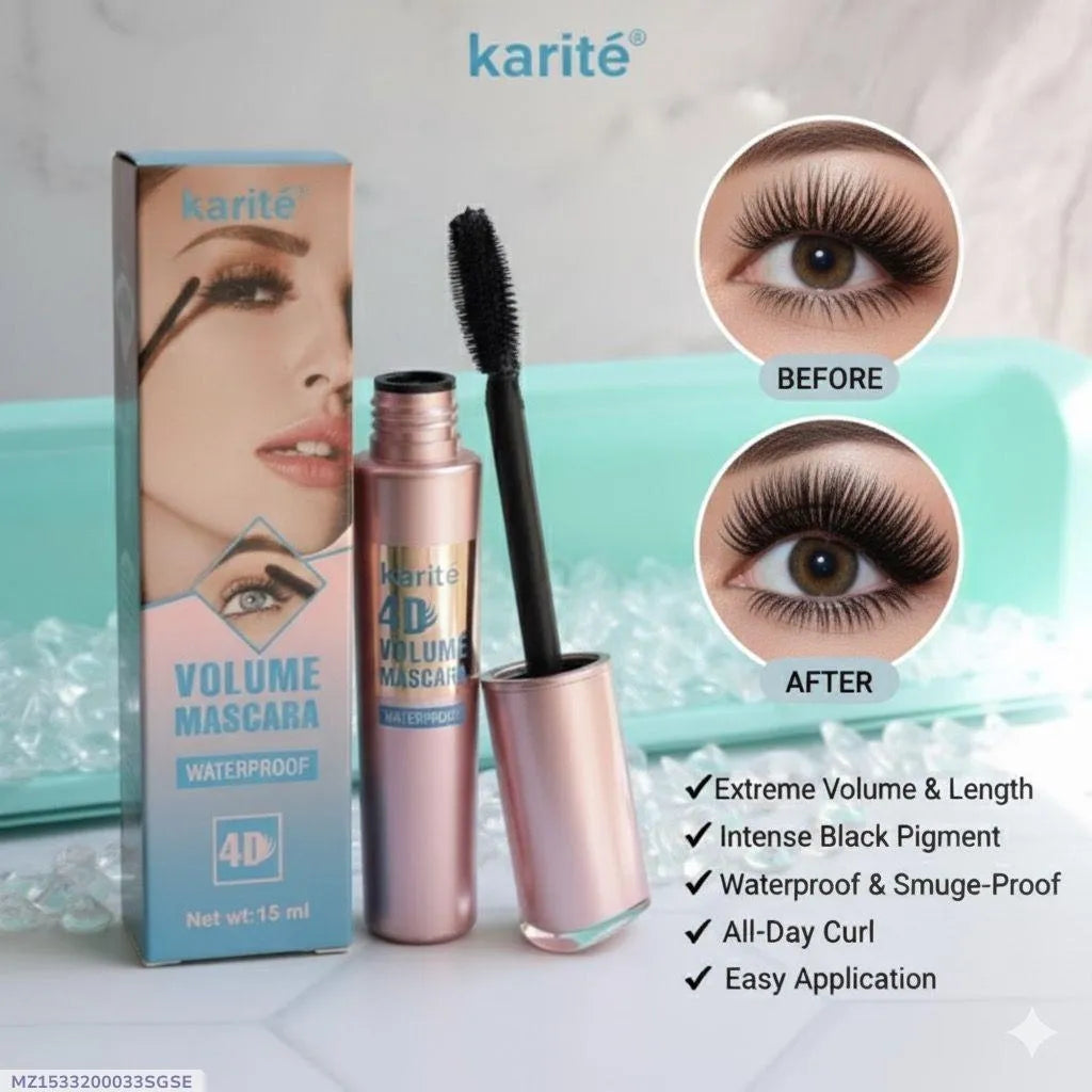 Karite 4D Volumizing Waterproof Mascara 15ml Matte Finish