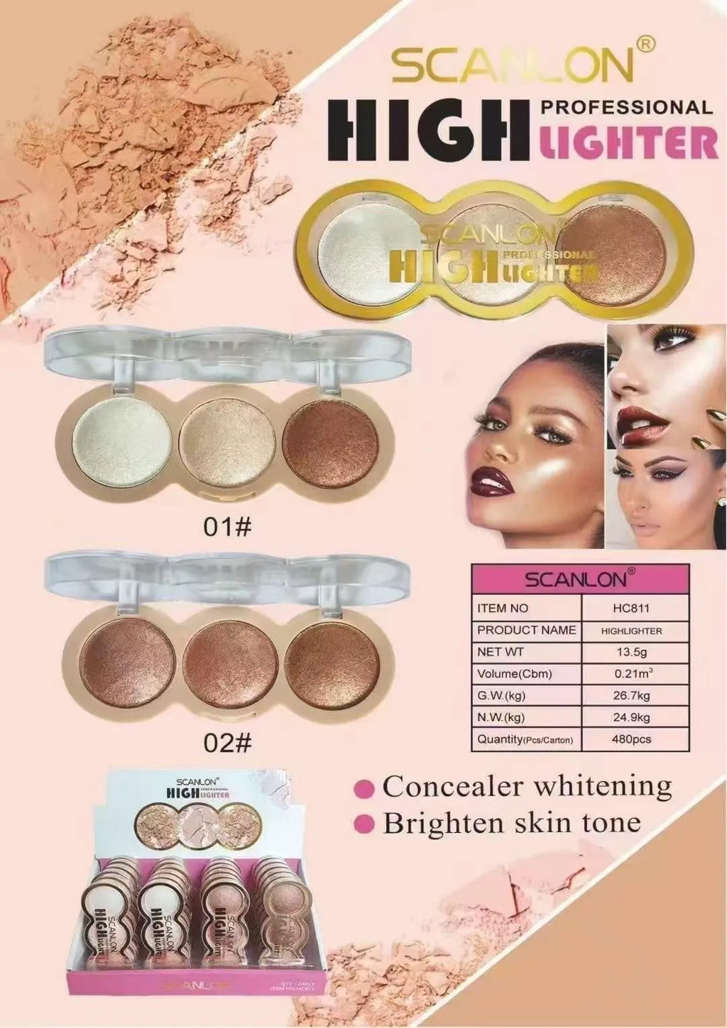 High Coverage Multicolor Highlighter 100g