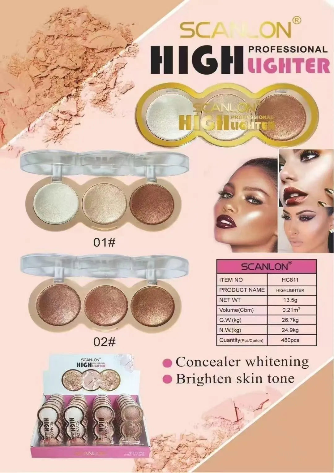 High Coverage Multicolor Highlighter 100g