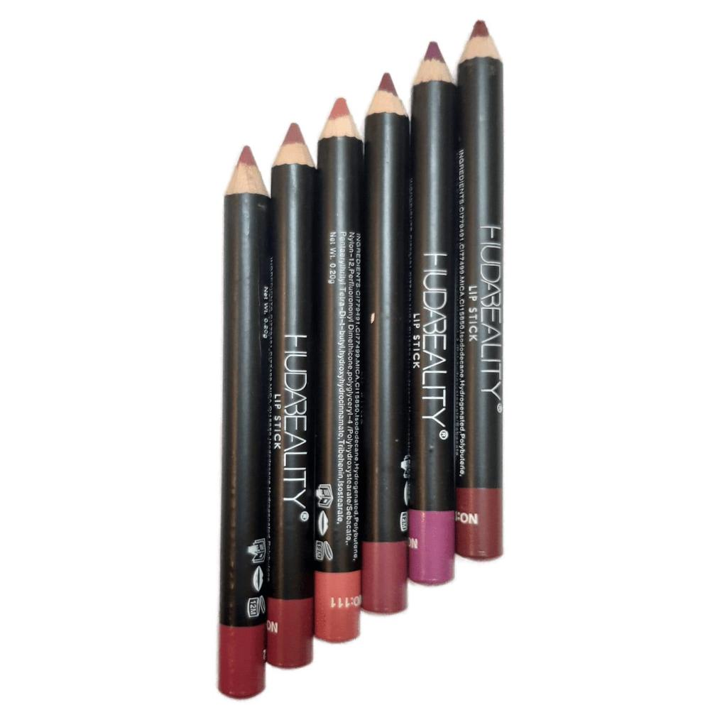 Waterproof Lip Pencil Pack of 6 Matte Black