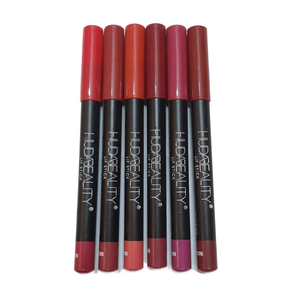 Waterproof Lip Pencil Pack of 6 Matte Black
