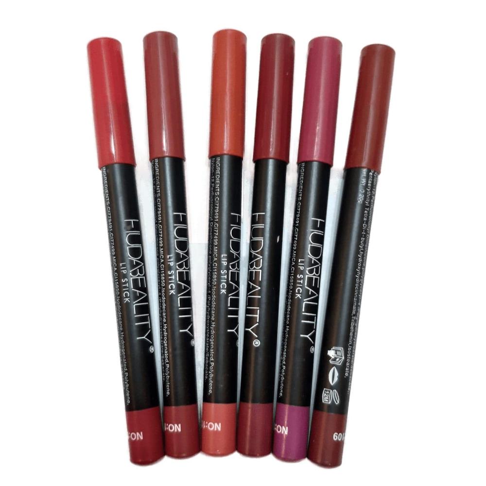 Waterproof Lip Pencil Pack of 6 Matte Black
