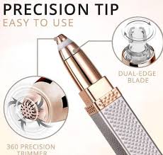 Updated Design 2-in-1 Flawless Eyebrow Trimmer | USB Rechargeable 2in1 Flawless Trimmer With Wire & Cleaning Brush | Eyebrow & Upper Lips Trimmer For Women (Rechargeable)