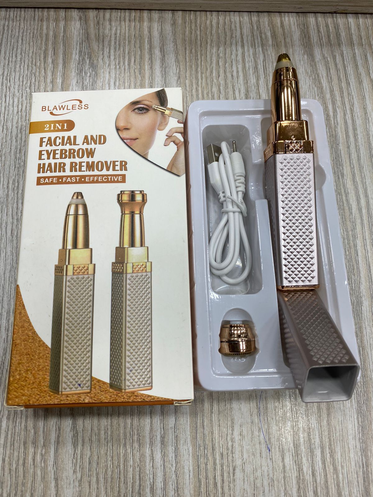 Updated Design 2-in-1 Flawless Eyebrow Trimmer | USB Rechargeable 2in1 Flawless Trimmer With Wire & Cleaning Brush | Eyebrow & Upper Lips Trimmer For Women (Rechargeable)