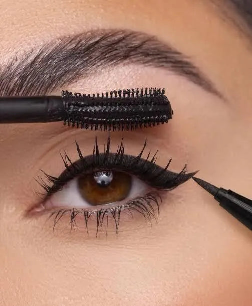 Flormar 2-in-1 Waterproof Mascara Eyeliner Brush