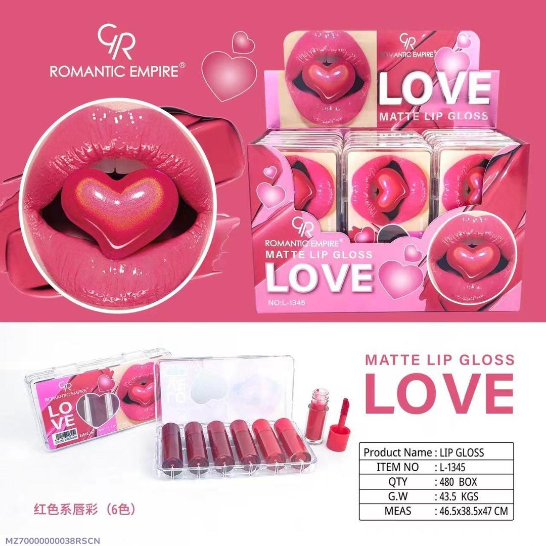 Matte Lip Gloss Red Pack of 6
