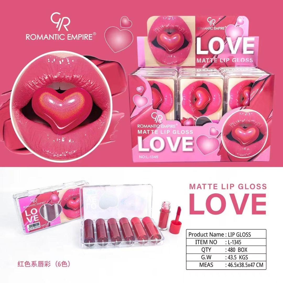 Matte Lip Gloss Red Pack of 6