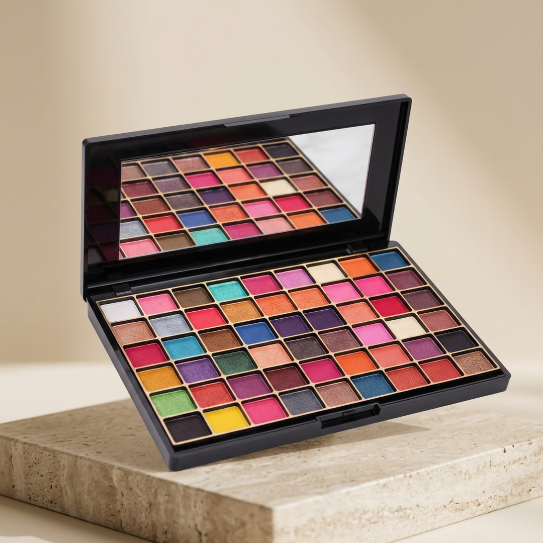 48-Color Eyeshadow Palette with Shimmer & Metallic Shades